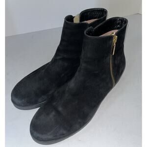 Beautifeel Black Suede‎ Gold Side Zip Boot Size 8